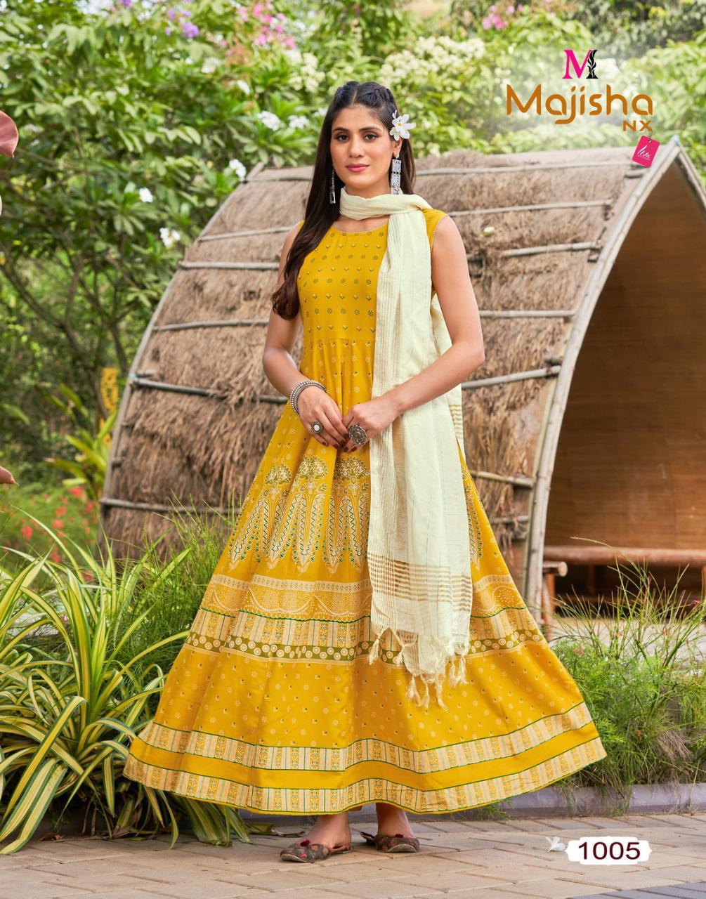 Majisha Nx Pankh 2 Heavy Ethnic Wear Long Kurti With Dupatta Collection